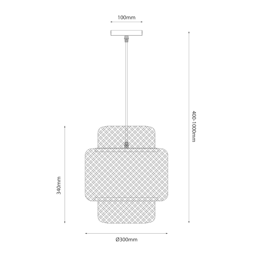 Luster HESTIA na sajli, 1xE27/60W/230V, prečnik 30 cm, bambus
