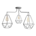 Luster KARO 3xE27/15W/230V siva