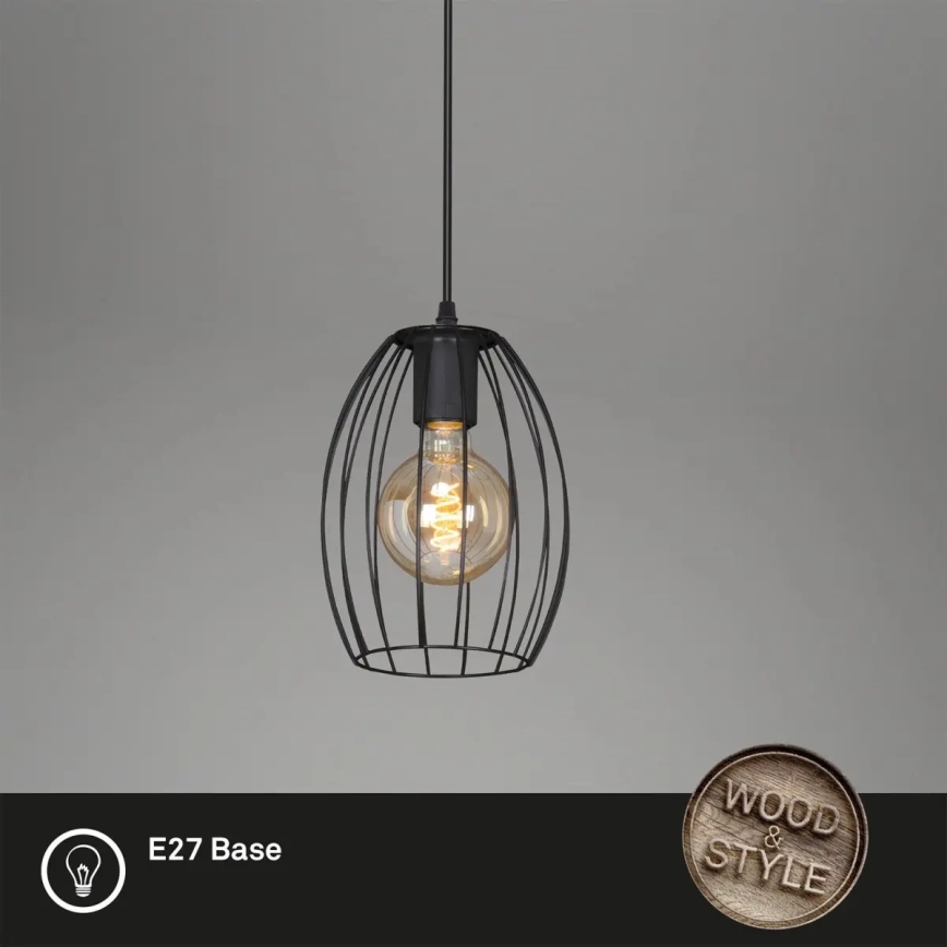 Luster na kablu 1xE27/60W/230V crni