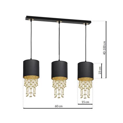 Luster na kablu ALMERIA 3xE27/60W/230V