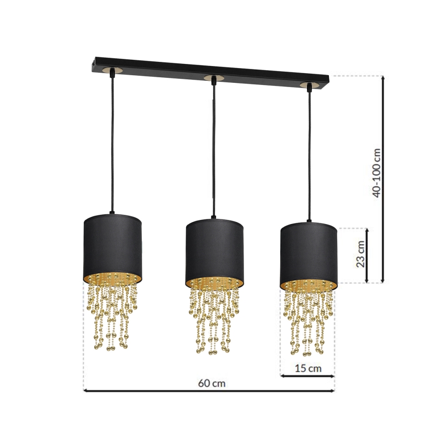 Luster na kablu ALMERIA 3xE27/60W/230V