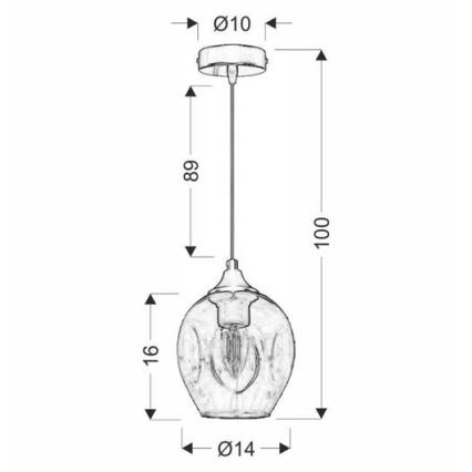 Luster na kablu ASPA 1xE27/40W/230V crna