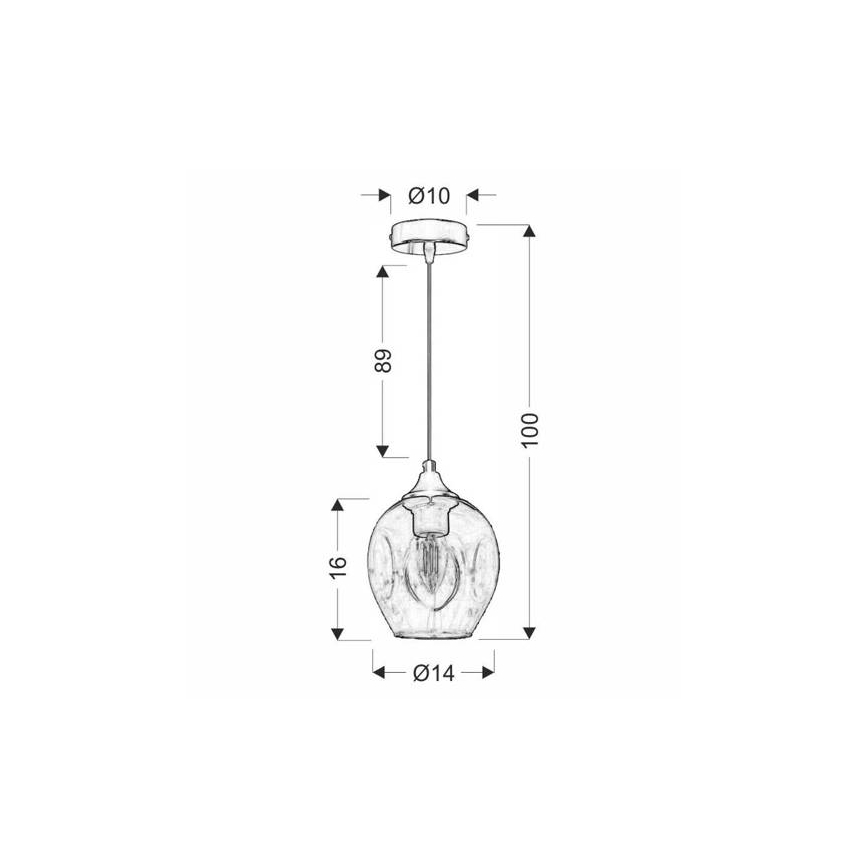 Luster na kablu ASPA 1xE27/40W/230V crna