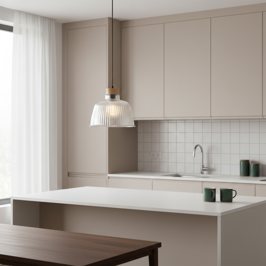 Luster na kablu ASTA 1xE27/60W/230V Ø 28 cm hrast