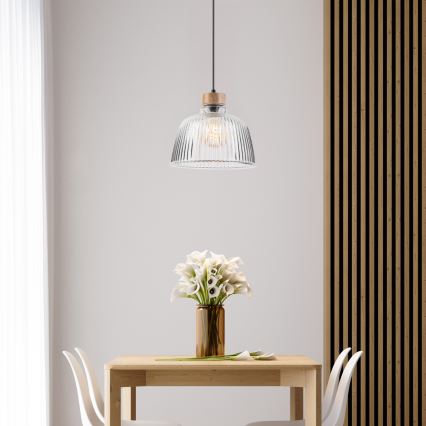 Luster na kablu ASTA 1xE27/60W/230V Ø 28 cm hrast