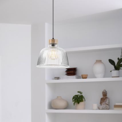Luster na kablu ASTA 1xE27/60W/230V Ø 28 cm hrast