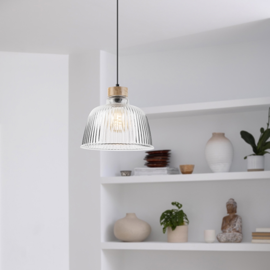 Luster na kablu ASTA 1xE27/60W/230V Ø 28 cm hrast