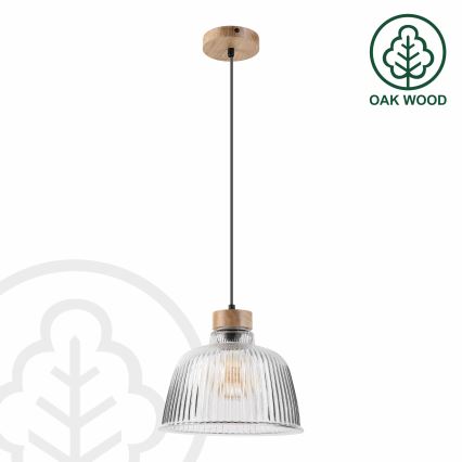 Luster na kablu ASTA 1xE27/60W/230V Ø 28 cm hrast
