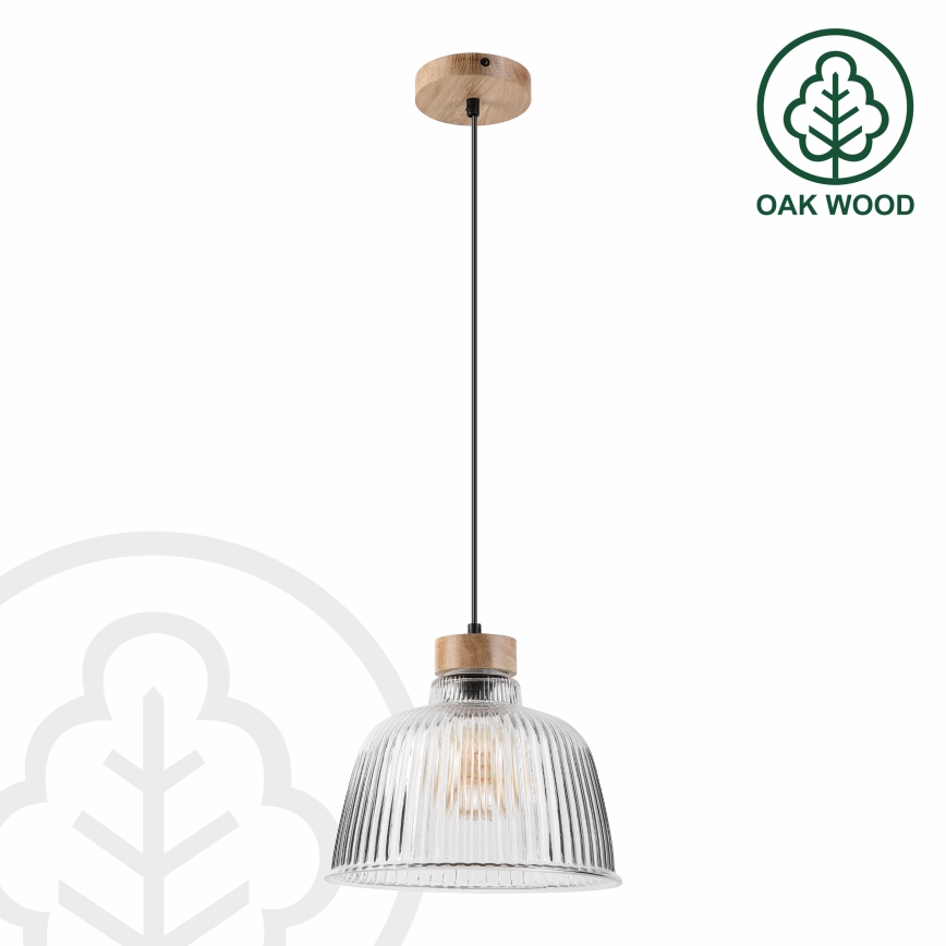 Luster na kablu ASTA 1xE27/60W/230V Ø 28 cm hrast