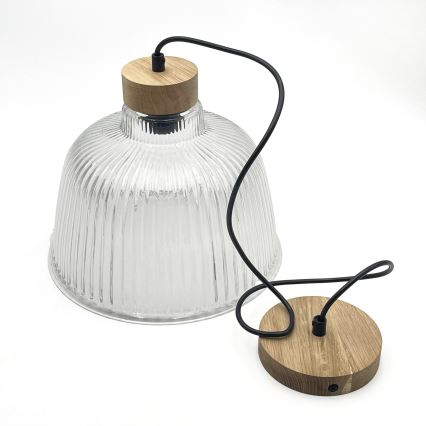 Luster na kablu ASTA 1xE27/60W/230V Ø 28 cm hrast