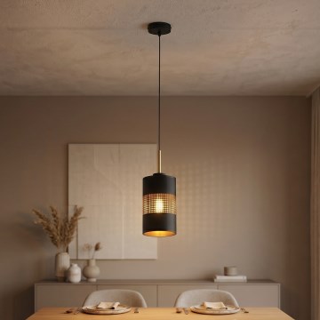 Luster na kablu BOGART 1xE27/15W/230V crna/zlatna
