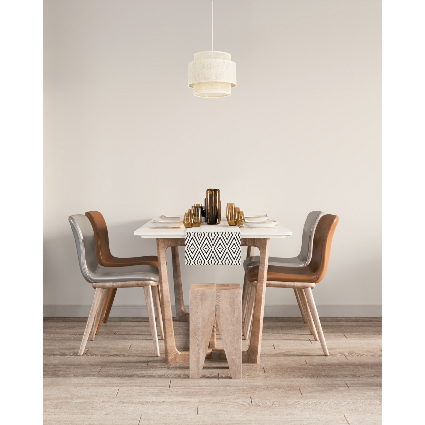 Luster na kablu BOHO 1xE27/60W/230V prečnik 20 cm krem/juta