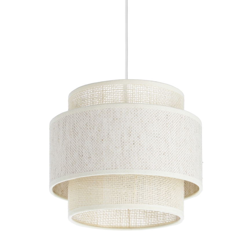 Luster na kablu BOHO 1xE27/60W/230V prečnik 20 cm krem/juta