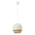 Luster na kablu BOHO 1xE27/60W/230V, Ø 20 cm, bela/juta