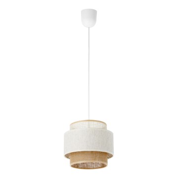 Luster na kablu BOHO 1xE27/60W/230V, Ø 20 cm, bela/juta