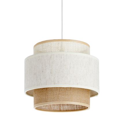 Luster na kablu BOHO 1xE27/60W/230V, Ø 20 cm, bela/juta