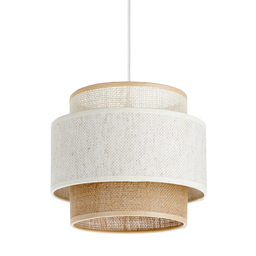 Luster na kablu BOHO 1xE27/60W/230V, Ø 20 cm, bela/juta