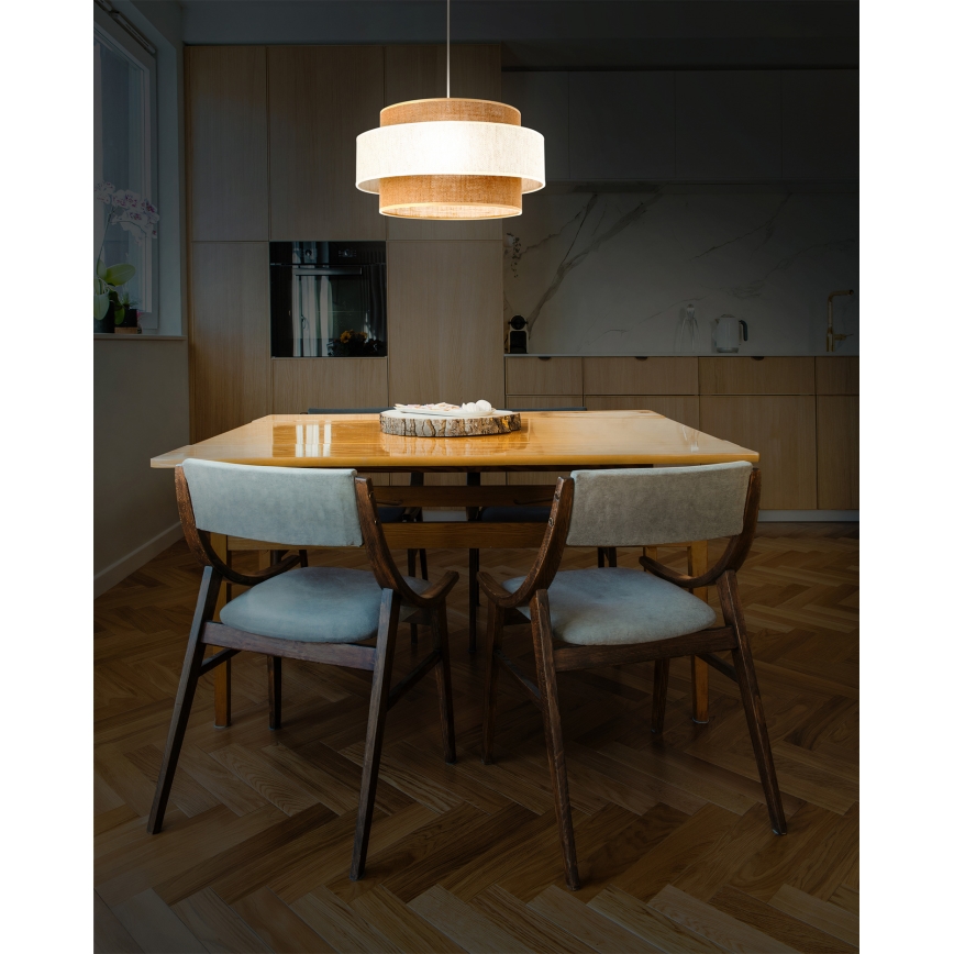 Luster na kablu BOHO 1xE27/60W/230V Ø 40 cm krem/juta