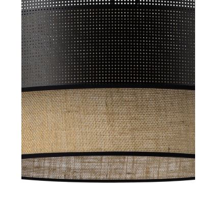 Luster na kablu BORHO 1xE27/60W/230V prečnika 40 cm crna/juta