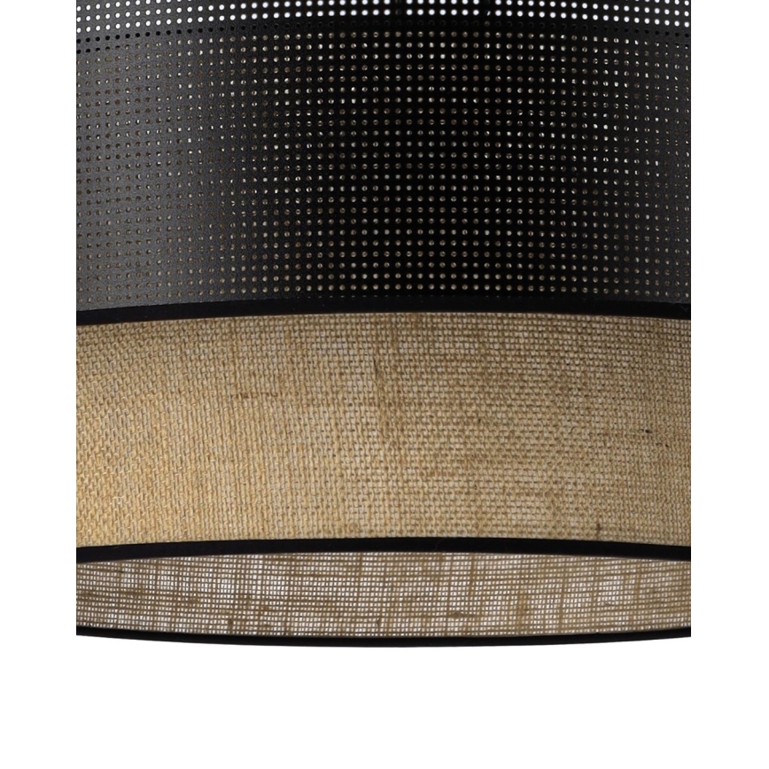 Luster na kablu BORHO 1xE27/60W/230V prečnika 40 cm crna/juta