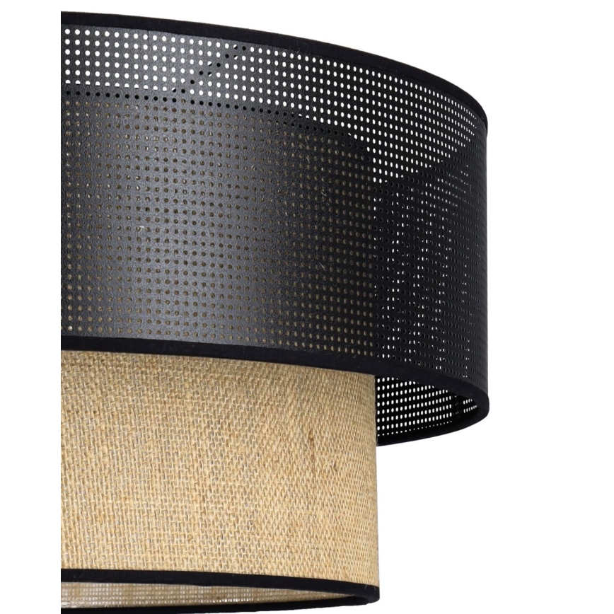 Luster na kablu BORHO 1xE27/60W/230V prečnika 40 cm crna/juta