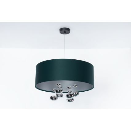 Luster na kablu BUBBLE 1xE27/60W/230V, prečnik 40 cm, zelene boje