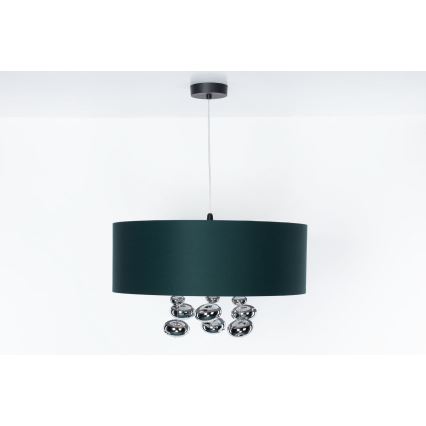 Luster na kablu BUBBLE 1xE27/60W/230V, prečnik 40 cm, zelene boje