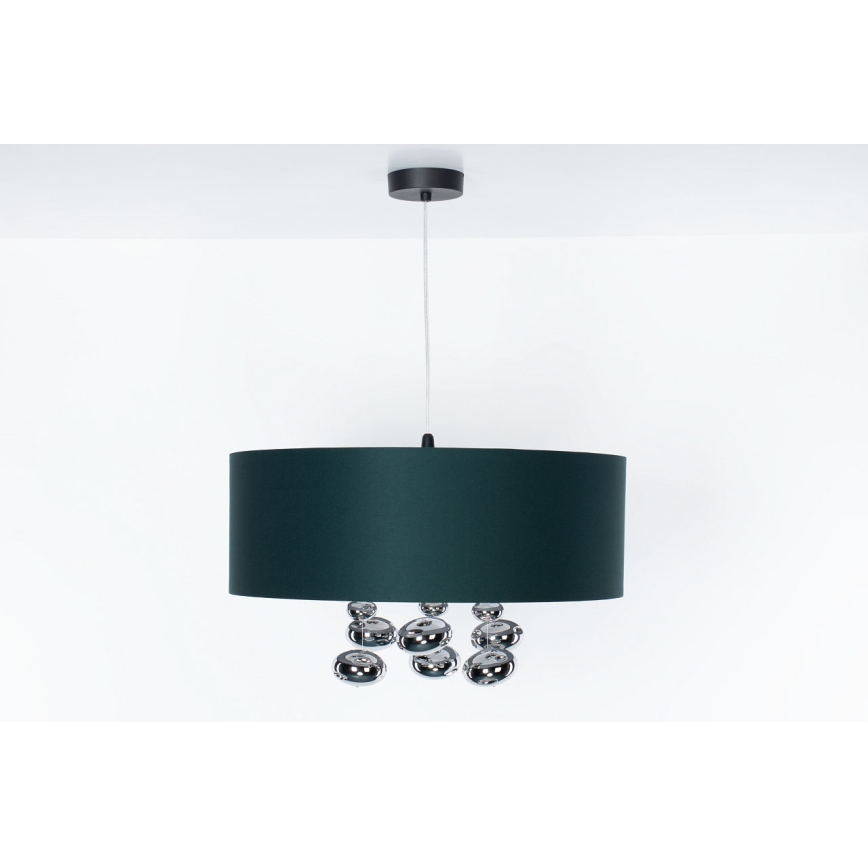 Luster na kablu BUBBLE 1xE27/60W/230V, prečnik 40 cm, zelene boje