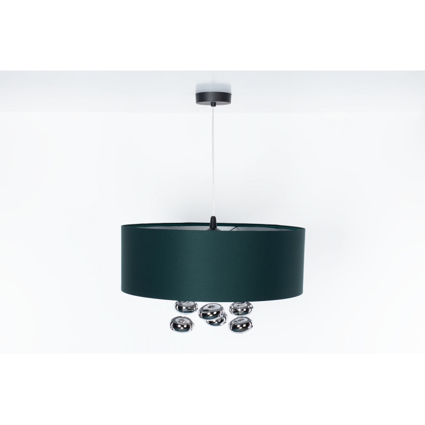Luster na kablu BUBBLE 1xE27/60W/230V, prečnik 40 cm, zelene boje