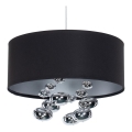 Luster na kablu BUBBLE 1xE27/60W/230V Ø 50 cm crne boje