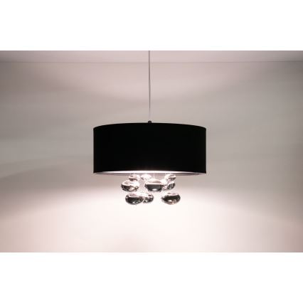Luster na kablu BUBBLE 1xE27/60W/230V Ø 50 cm crne boje