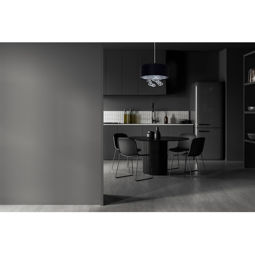Luster na kablu BUBBLE 1xE27/60W/230V Ø 50 cm crne boje