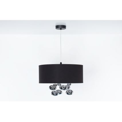 Luster na kablu BUBBLE 1xE27/60W/230V Ø 50 cm crne boje