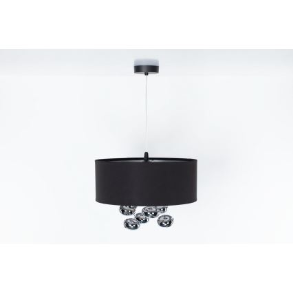 Luster na kablu BUBBLE 1xE27/60W/230V Ø 50 cm crne boje