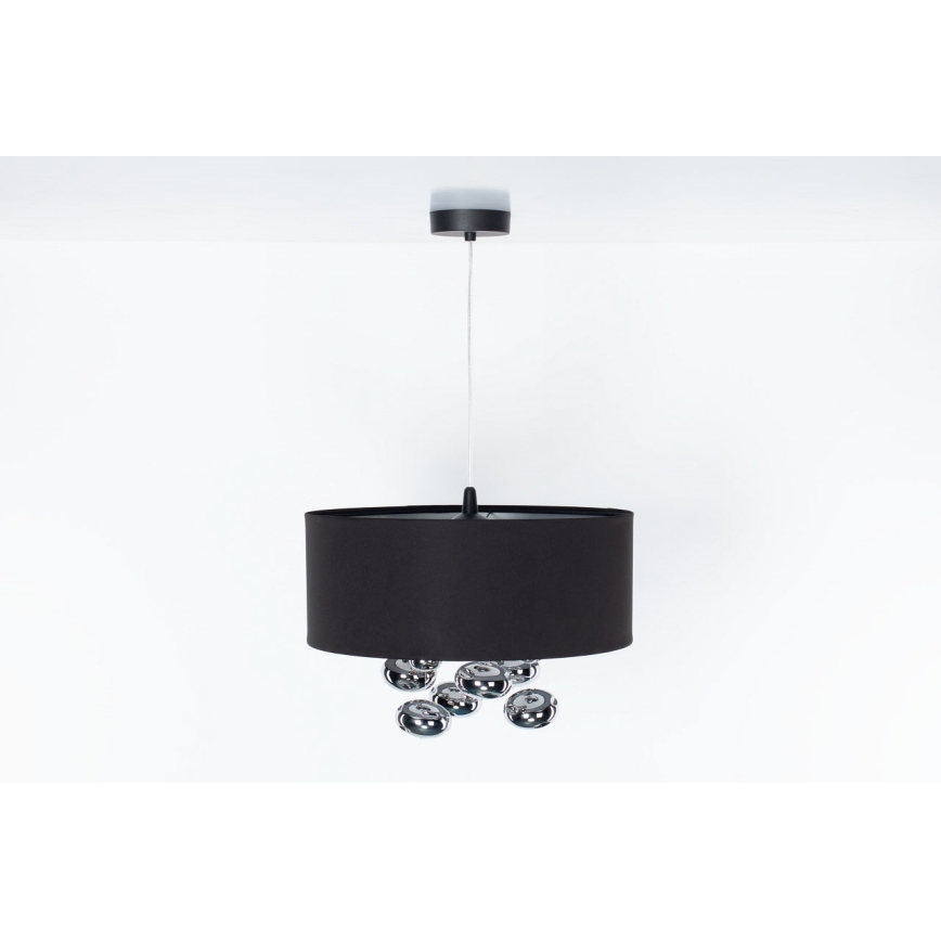 Luster na kablu BUBBLE 1xE27/60W/230V Ø 50 cm crne boje