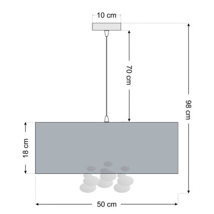 Luster na kablu BUBBLE 1xE27/60W/230V Ø 50 cm crne boje