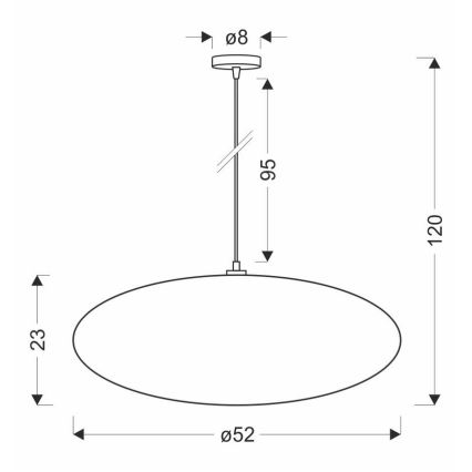 Luster na kablu CAFEE 1xE27/40W/230V prečnik 52 cm bela