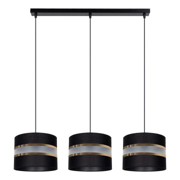Luster na kablu CORAL 3xE27/60W/230V crni