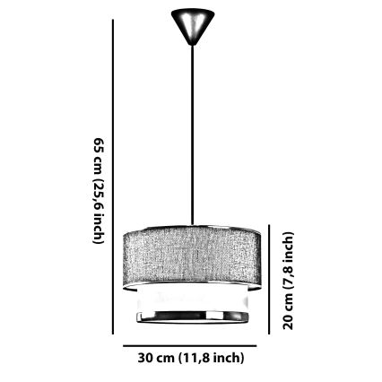 Luster na kablu ECHO 1xE27/60W/230V krem/bež