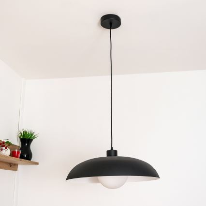 Luster na kablu ECLIPSE 1xE27/15W/230V crna/bela