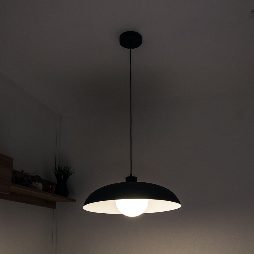 Luster na kablu ECLIPSE 1xE27/15W/230V crna/bela