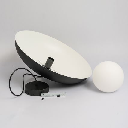 Luster na kablu ECLIPSE 1xE27/15W/230V crna/bela