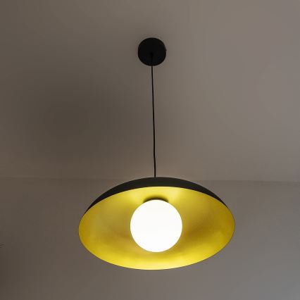 Luster na kablu ECLIPSE 1xE27/15W/230V crna/zlatna