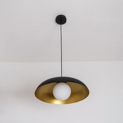 Luster na kablu ECLIPSE 1xE27/15W/230V crna/zlatna