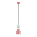 Luster na kablu ENTORI 1xE27/15W/230V ružičasta/mentol