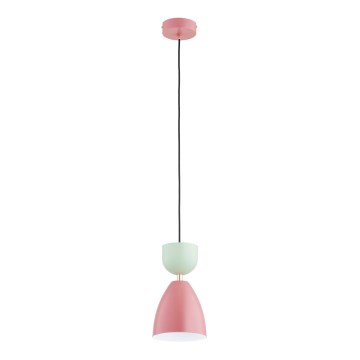 Luster na kablu ENTORI 1xE27/15W/230V ružičasta/mentol