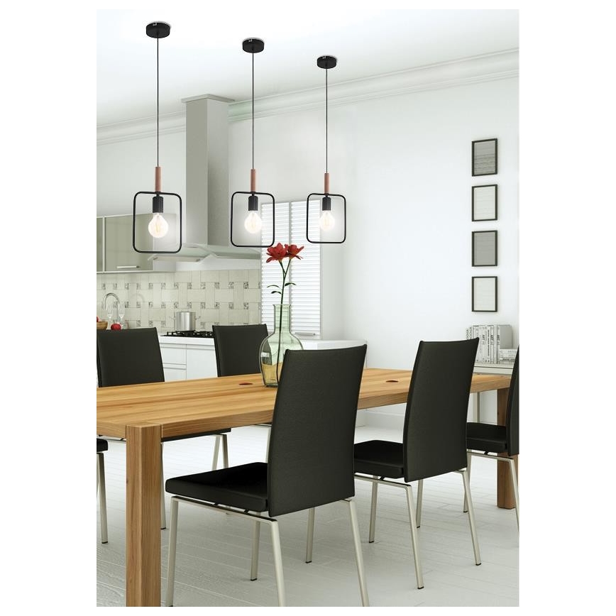 Luster na kablu FRAME 1xE27/60W/230V crni