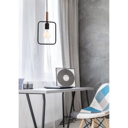 Luster na kablu FRAME 1xE27/60W/230V crni