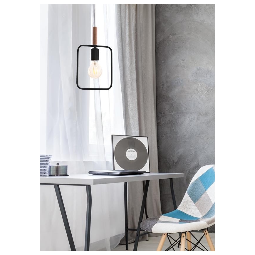 Luster na kablu FRAME 1xE27/60W/230V crni