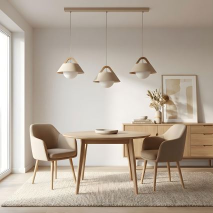 Luster na kablu FUNDA 3xE27/15W/230V, bež